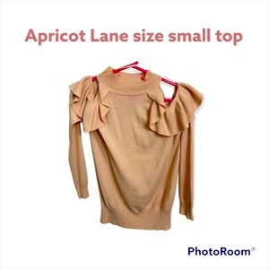 Beautiful cold shoulder sweater top with ruffles.